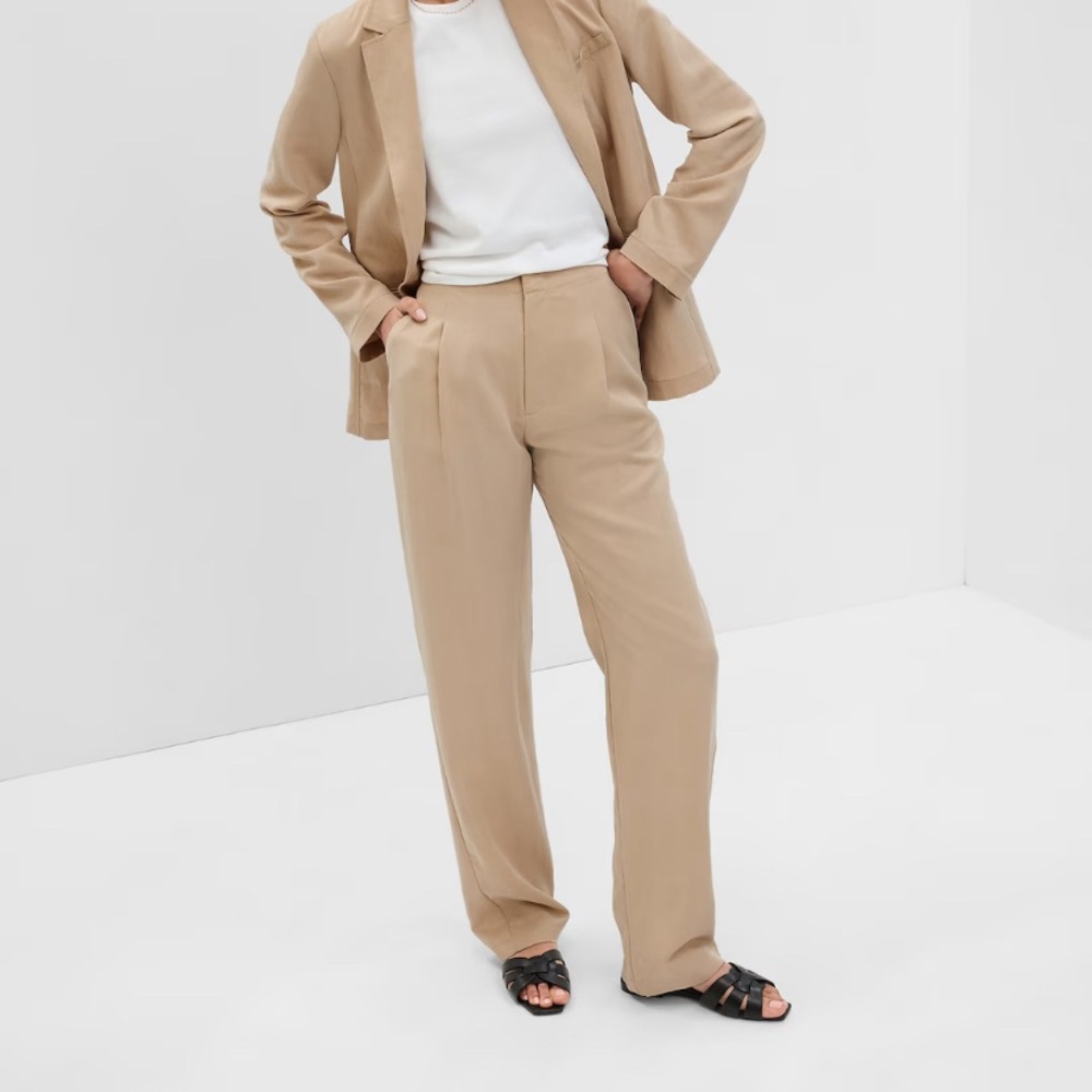 gap tall Small/medium Tercel khaki soft suit trouser blazer jacket